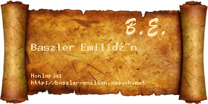 Baszler Emilián névjegykártya